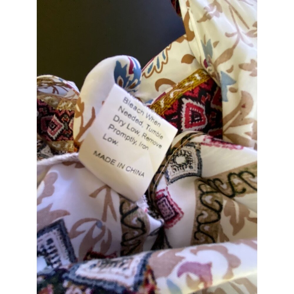 Bohemian Two-Piece Set Size Large Floral & Geometric Pattern Hippie‎ Western Y2K - Picture 9 of 9